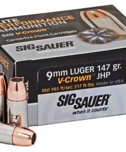 Sig Ammo Elite Performance V-Crown 9mm 147gr, JHP, 50rd Box