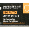 PPU Handgun Defense .380 ACP, 94gr, Jacketed Hollow Point, 50rd Box