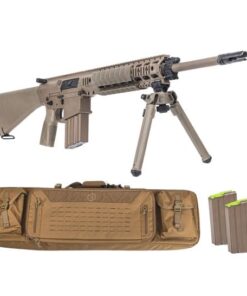 PSA Sabre AR-10 Rifle Billet 20" .308 Rifle w/ 12.5" Quad Rail, A1 Stock, Magpul Bi-Pod, 3 Mags, & Sabre Bag, FDE